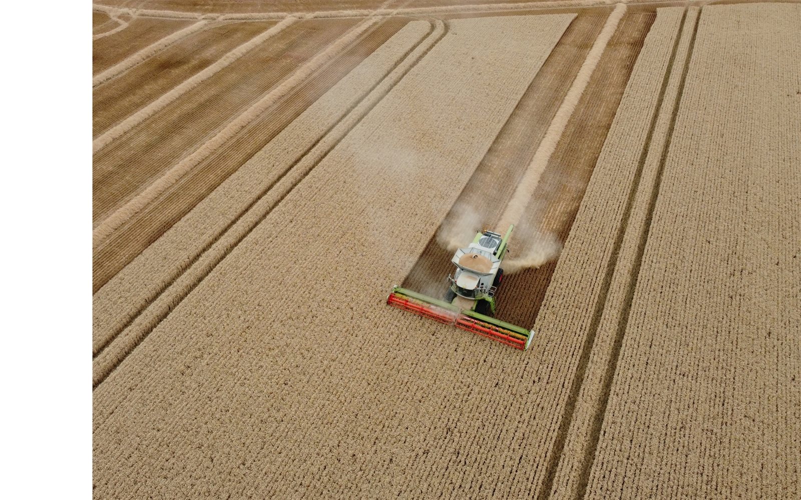 Aerial shot of combine by Simon Wantling